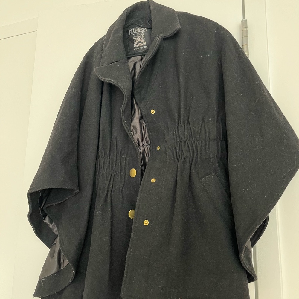 Hilary Radley Charcoal Gray Women's Poncho Coat - Picture 2 of 4